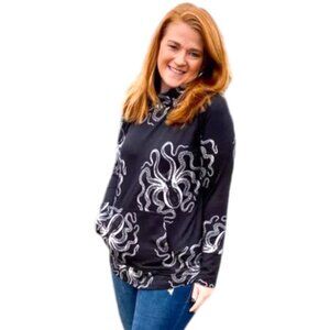 Lularoe Unicorn Amber Lightweight Octopus Hoodie - Black and White - L